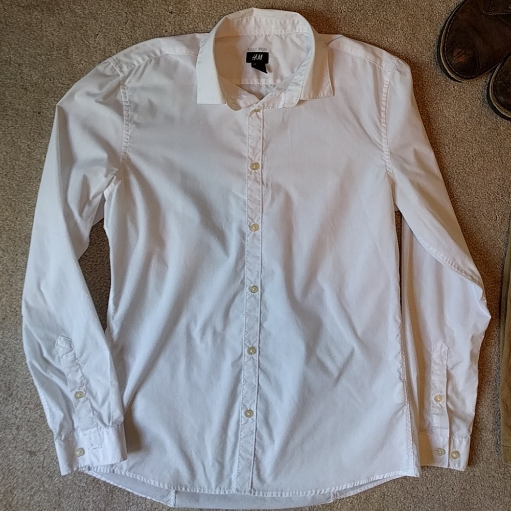 H&M Easy iron white button down